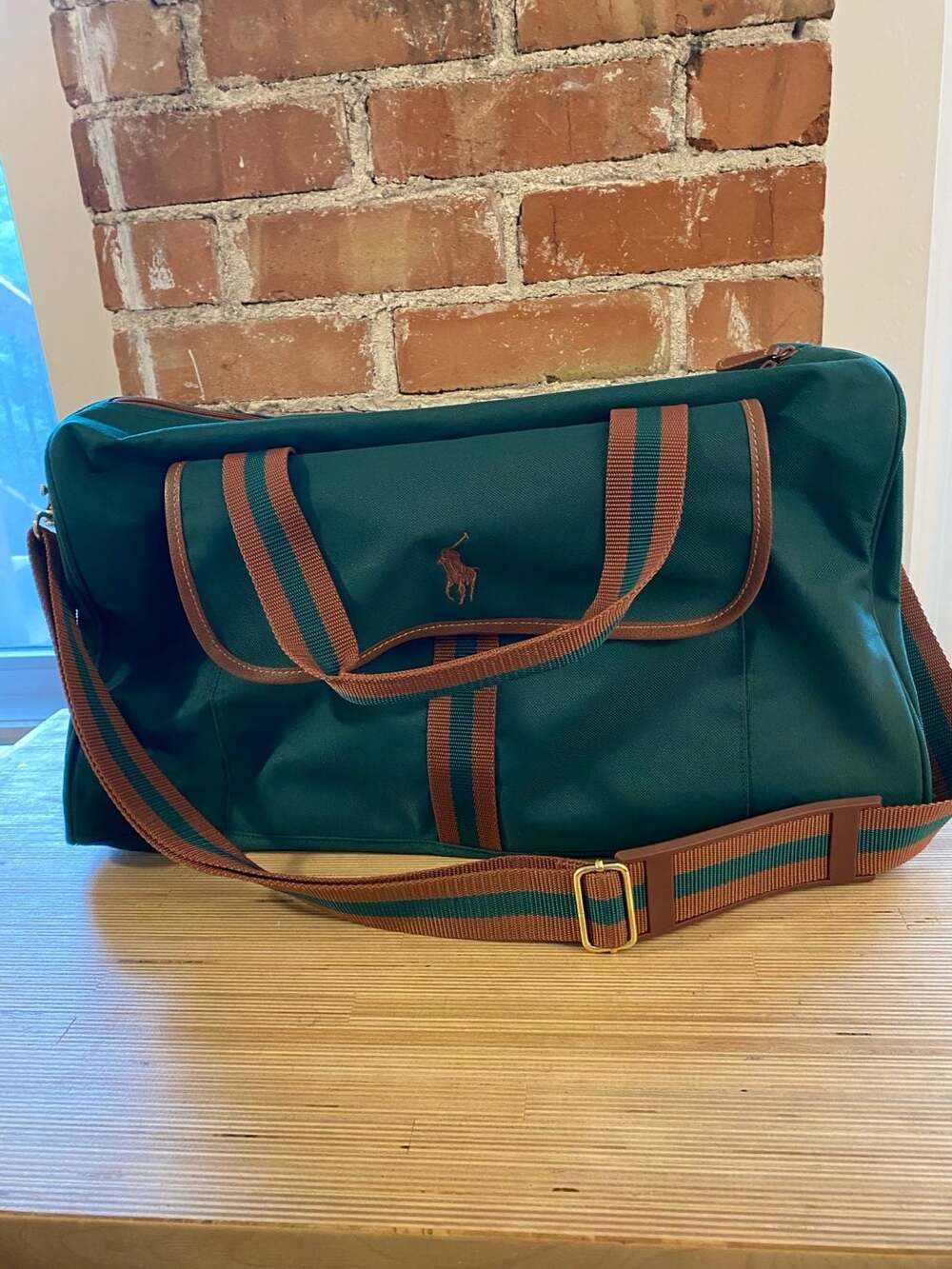 Polo Ralph Lauren Vintage weekender Green Canvas Duffel Bag
